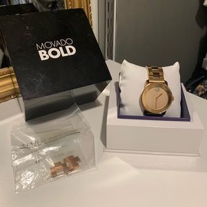 Movado Bold - gold with diamonds
